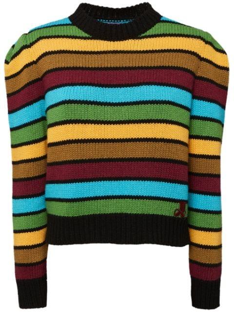 stripe-pattern knitted jumper by LA DOUBLEJ