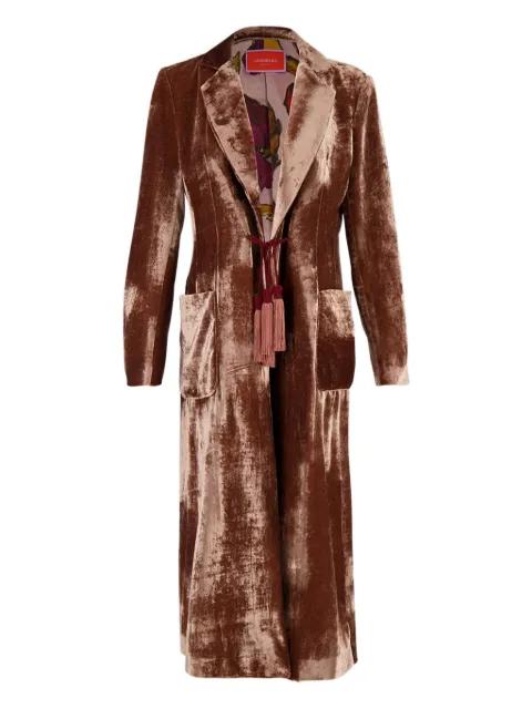 tassel-detail velvet coat by LA DOUBLEJ