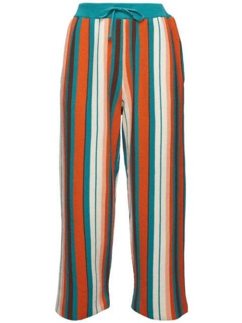 vertical-stripe cropped trousers by LA DOUBLEJ