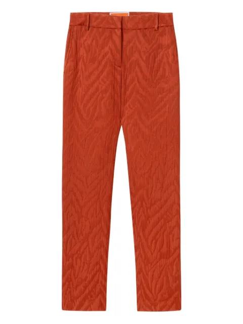 zebra-jacquard trousers by LA DOUBLEJ