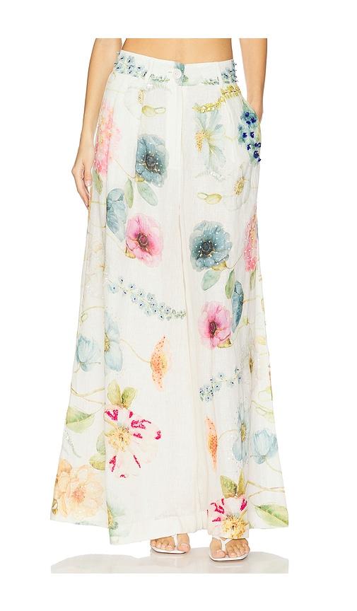 LA FUORI Blossom Belle Flared Pants in Beige by LA FUORI