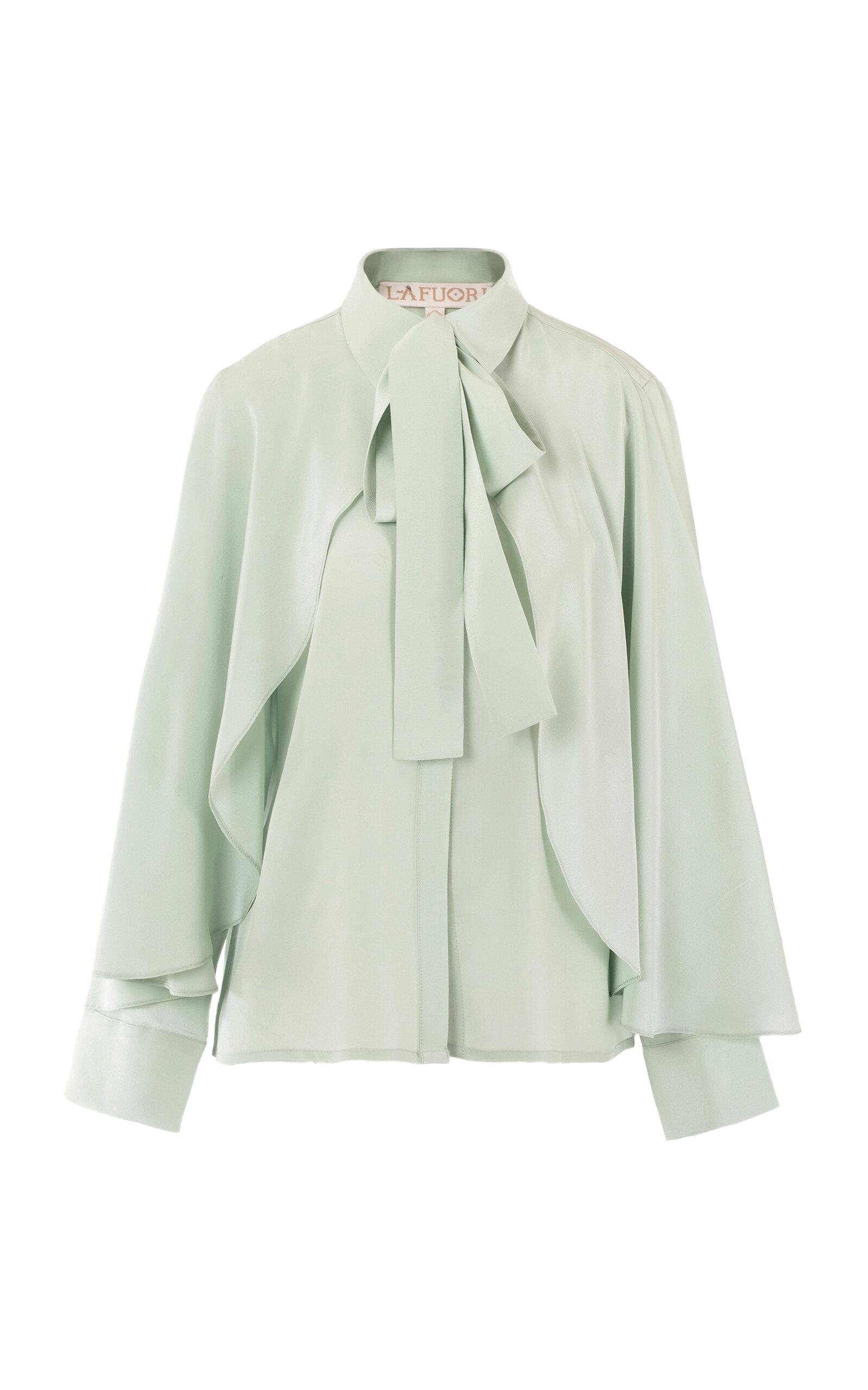 La Fuoriint Secret Spell Tie-Neck Silk Crepe Top -oda Operandi by LA FUORI