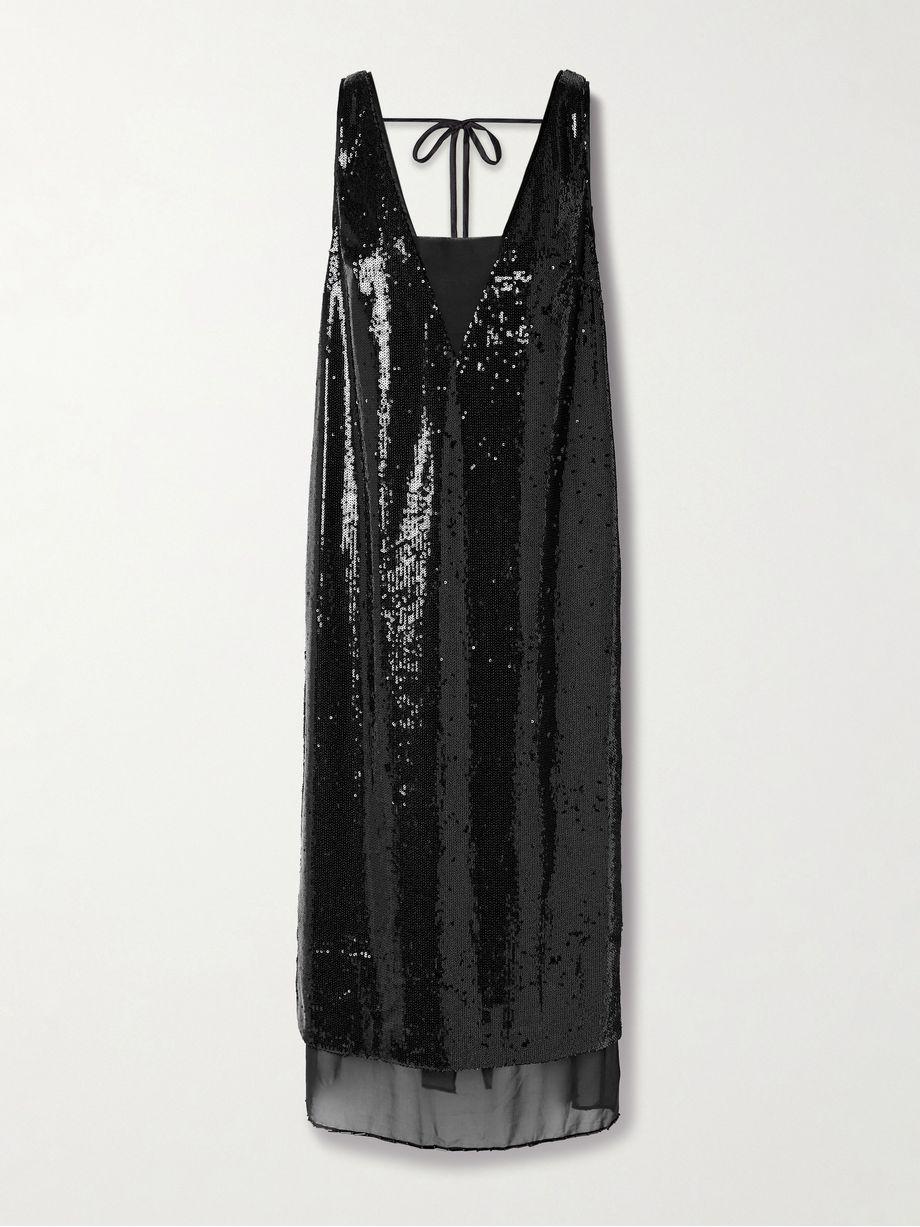 Bead-embellished sequined jersey midi dress by LA LIGNE
