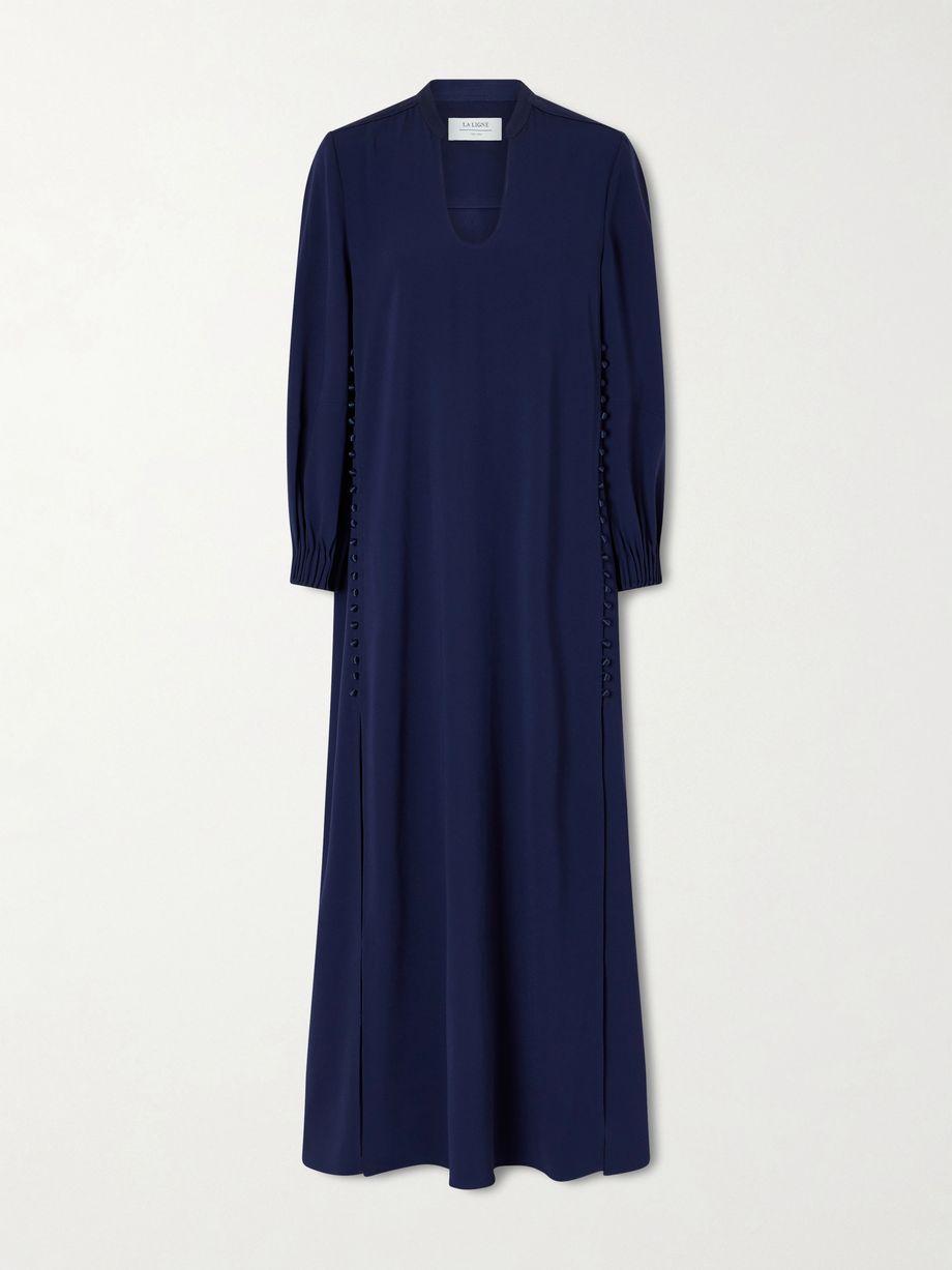 Francine button-detailed crepe maxi dress by LA LIGNE