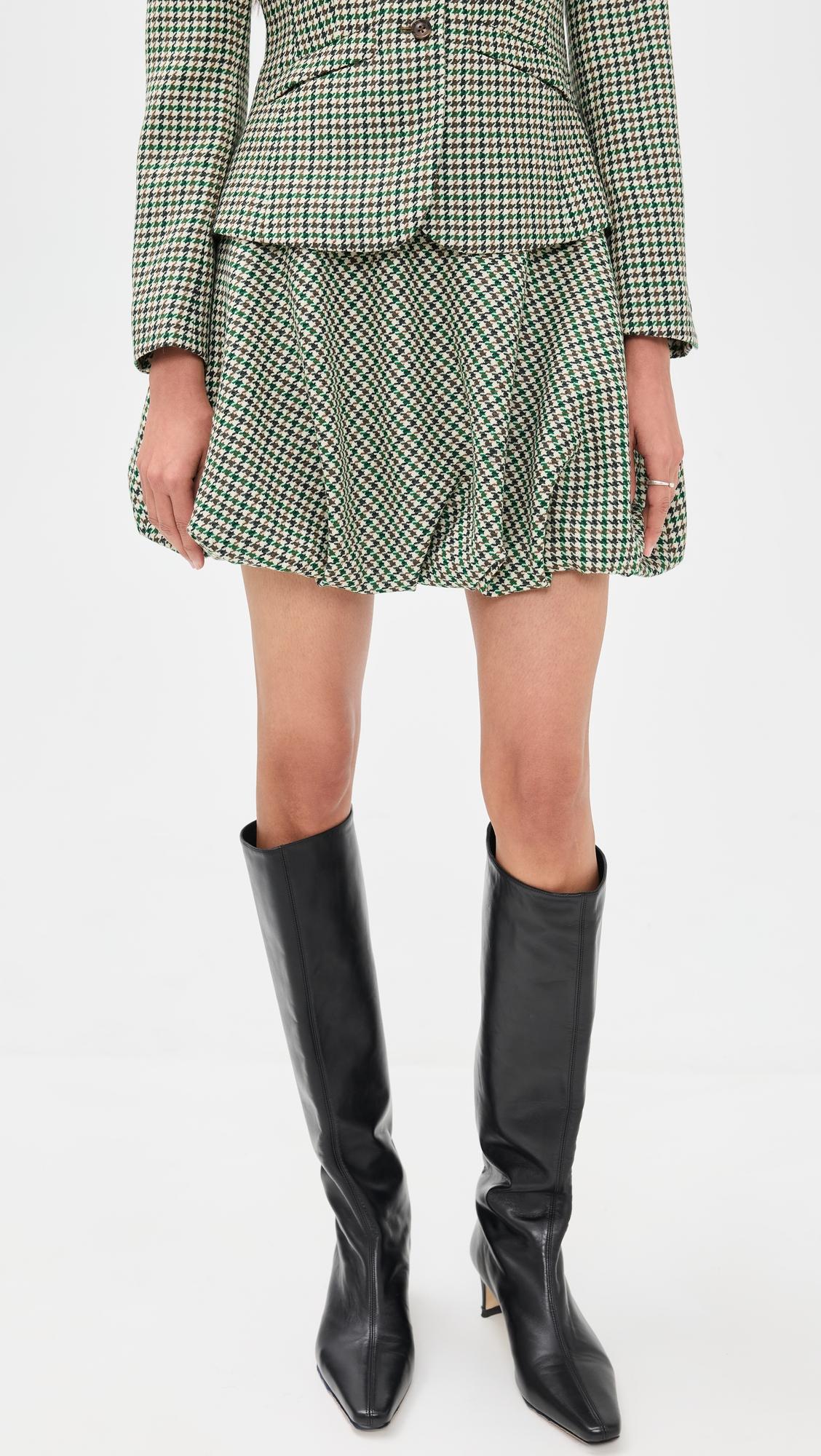 Houndstooth Bubble Skirt by LA LIGNE