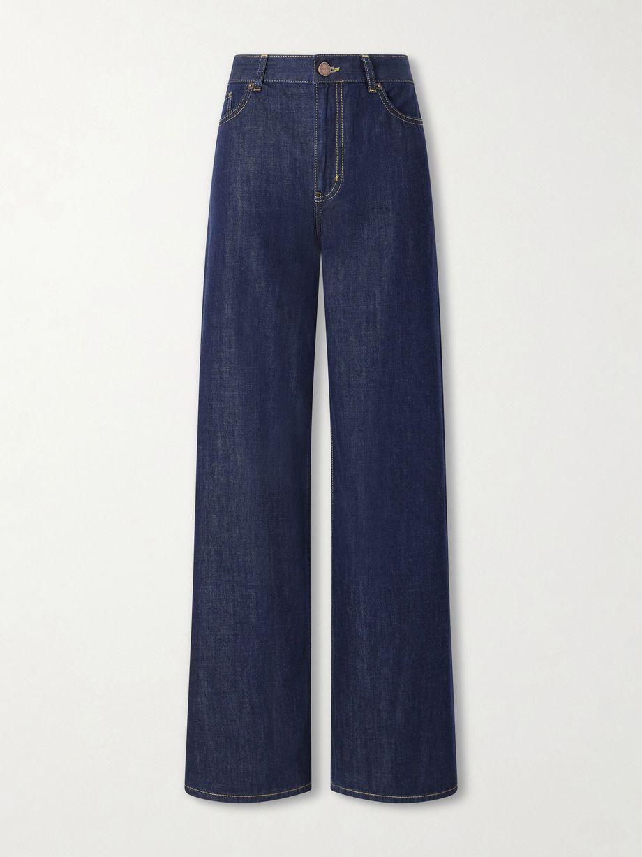 Isadora cotton-chambray wide-leg jeans by LA LIGNE