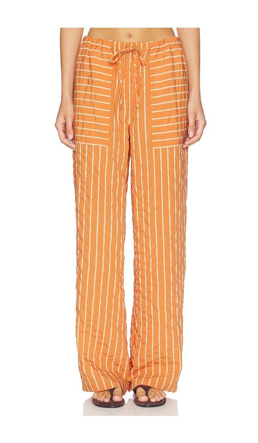 La Ligne Drawstring Pull On Pant in Orange by LA LIGNE