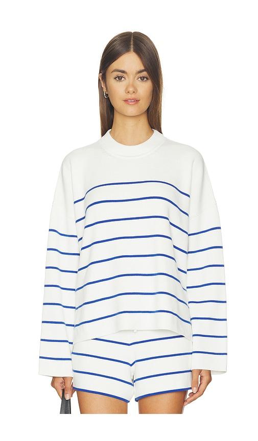 La Ligne Leo Sweater in Cream,Blue by LA LIGNE