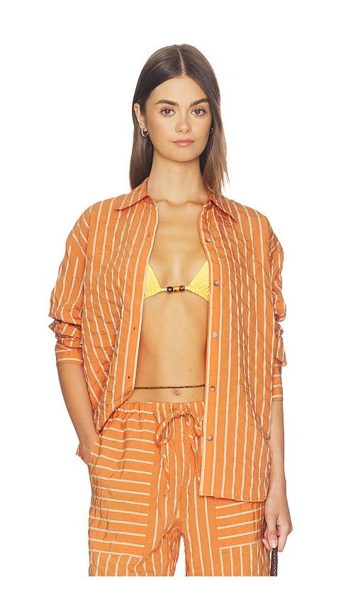 La Ligne Oversized Button Down Shirt in Orange by LA LIGNE