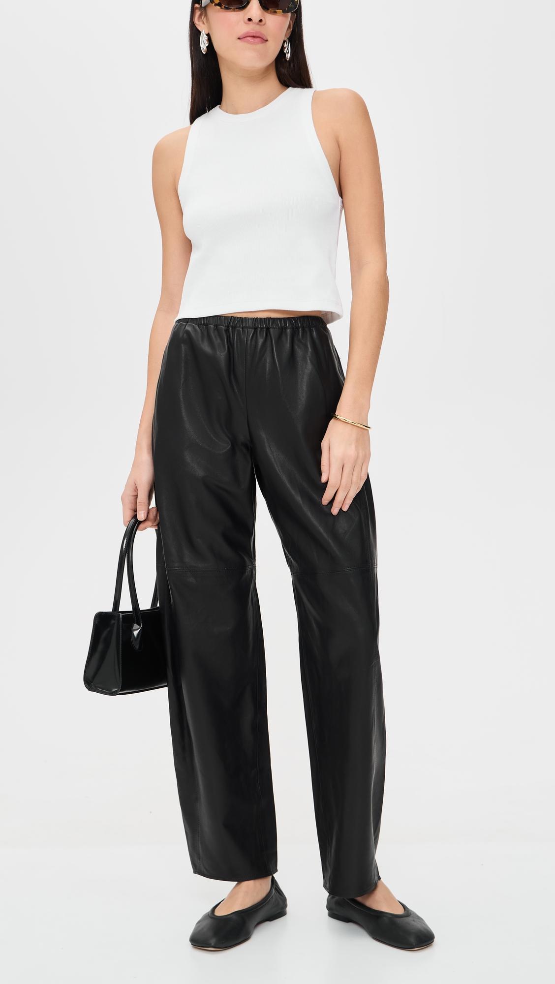 Lamb Leather Colby Trousers by LA LIGNE