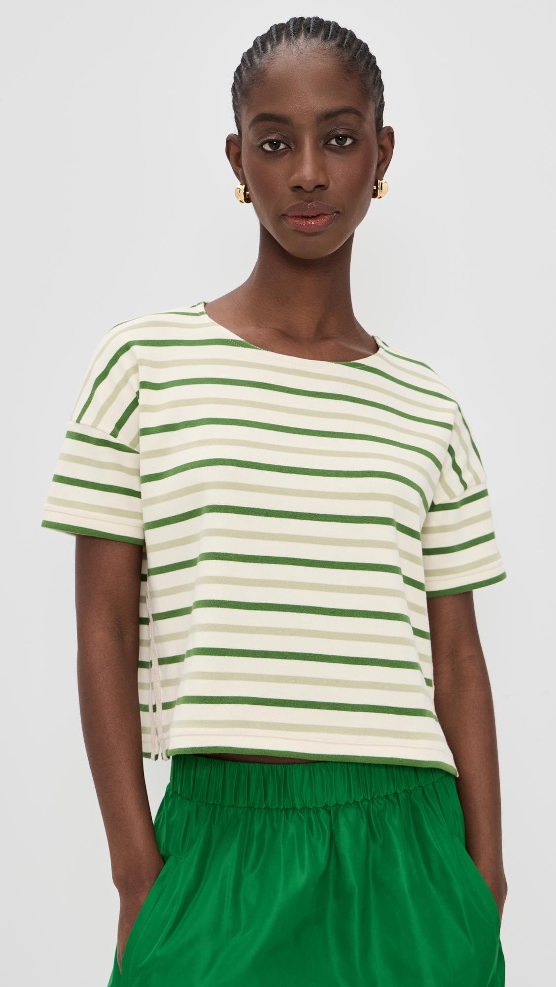 Multi Stripe Short Sleeve Breton Tee by LA LIGNE