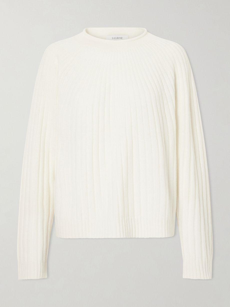 Scallop ribbed-knit cashmere sweater by LA LIGNE