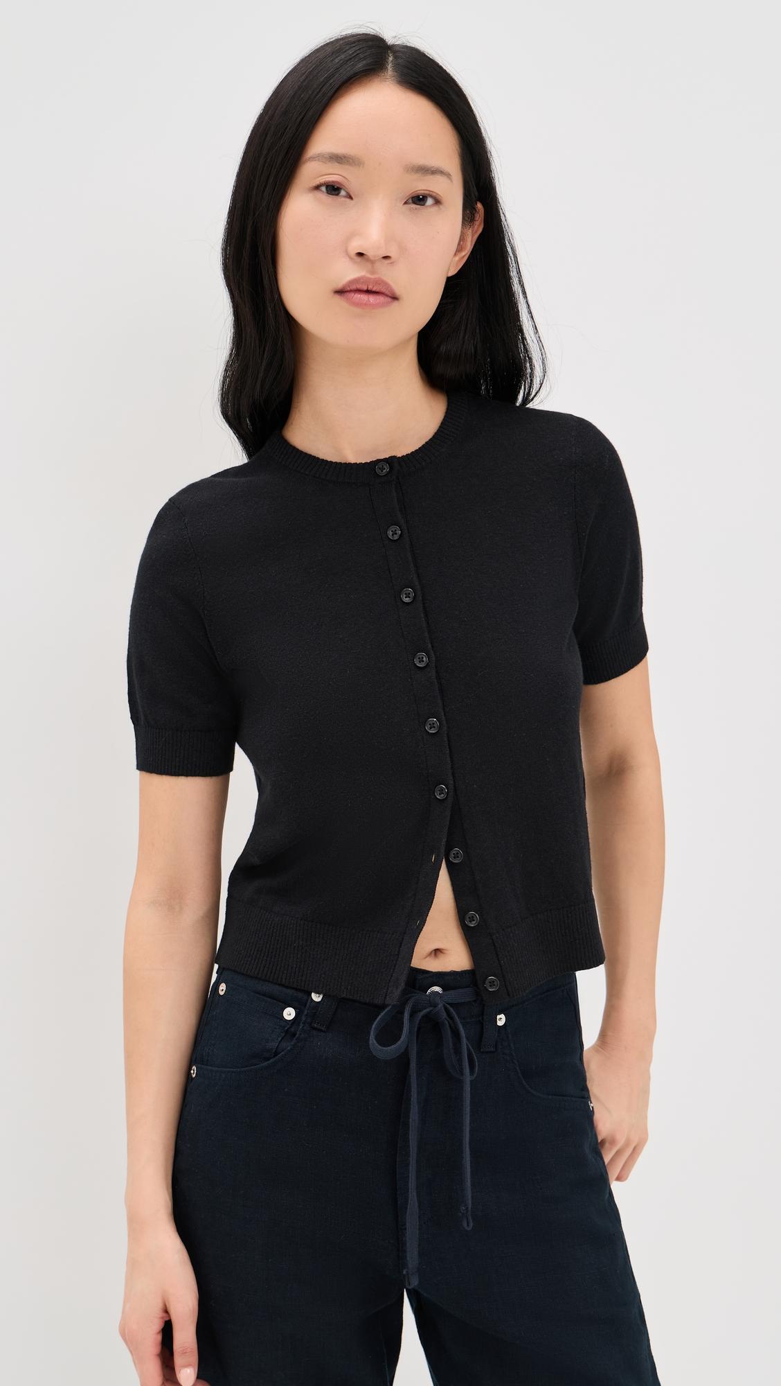 Short Sleeve Cardigan by LA LIGNE