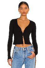 LA Made Sweet V Cardi in Black by LA MADE