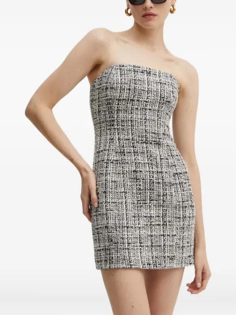 Bella tweed strapless mini dress by LA MANIA