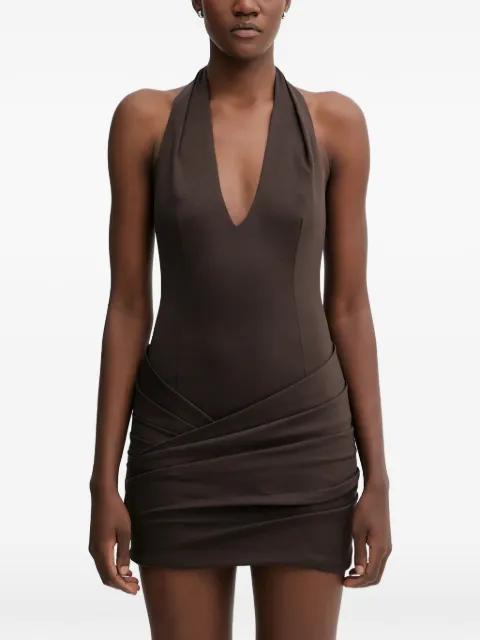 Blanca halterneck draped dress by LA MANIA