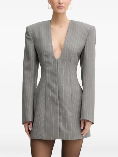 Selvie pinstripe V-neck dress by LA MANIA