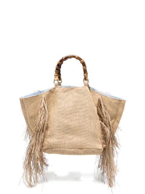 Sharon fringed beach bag by LA MILANESA