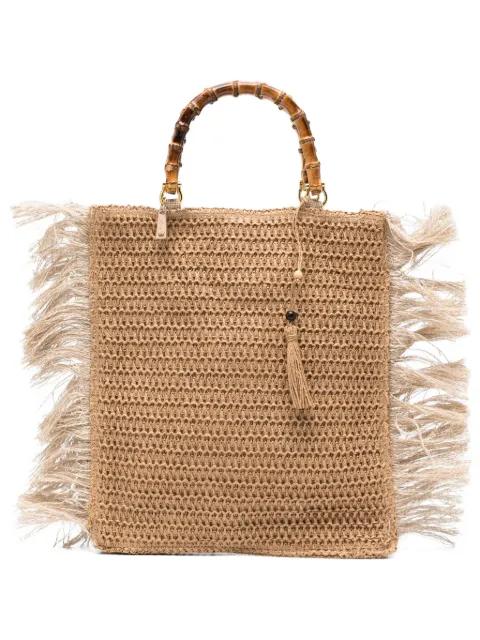 large Zahra fringed tote bag by LA MILANESA