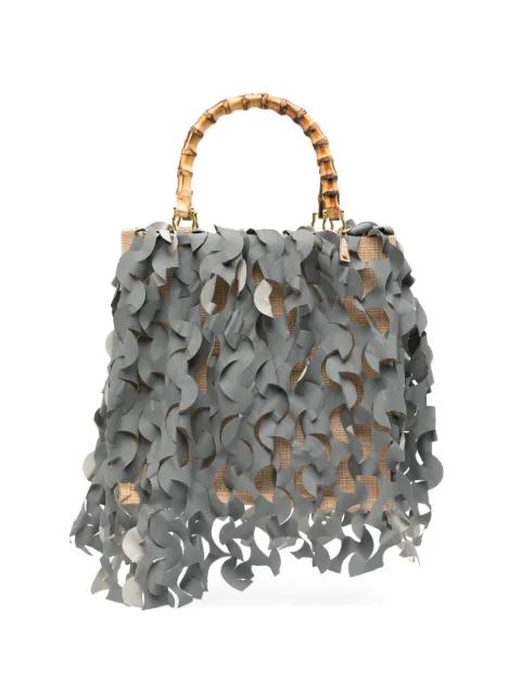 medium Oceano bamboo-handle tote bag by LA MILANESA