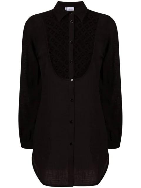 cut out-detail button-up shirt by LA PERLA
