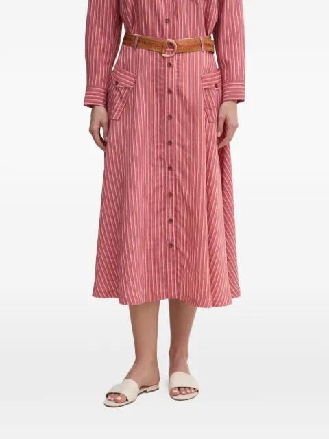Joyce striped belted midi skirt by LA PETITE FRANCAISE