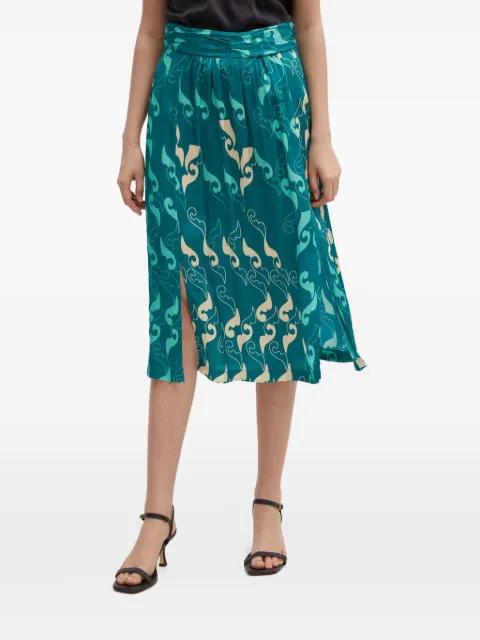 Judo printed split midi skirt by LA PETITE FRANCAISE