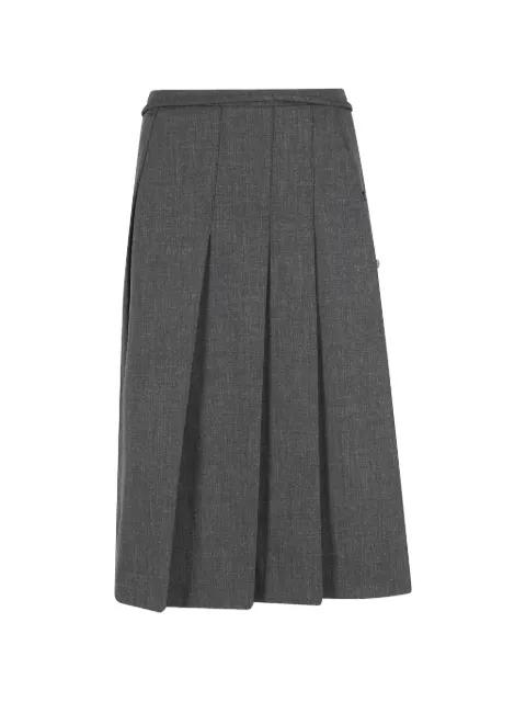 tie-detail pleated midi skirt by LA PISCINE