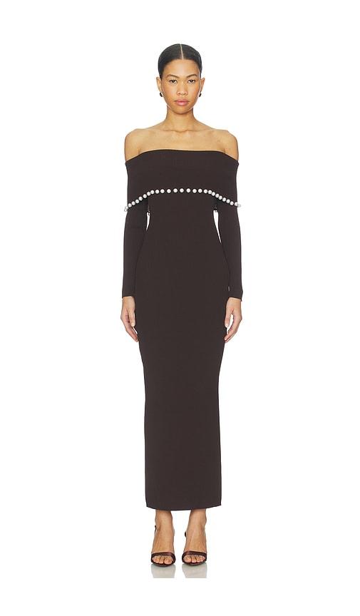 La Porte Anya Foldover Dress in Brown by LA PORTE