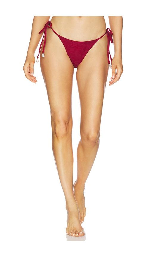 La Porte Aurora Bikini Bottom in Red by LA PORTE