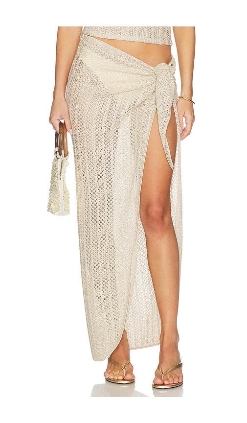La Porte Delphine Metallic Sarong in Neutral by LA PORTE