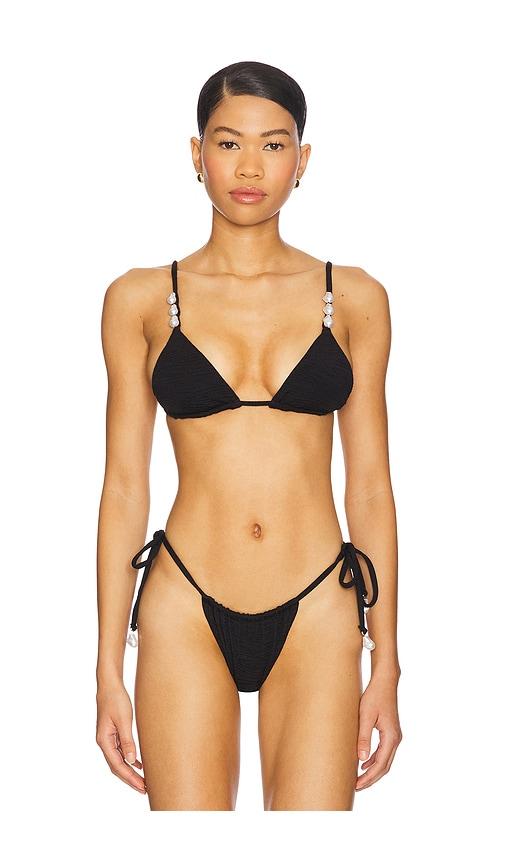 La Porte Kendall Bikini Top in Black by LA PORTE