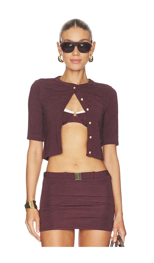 La Porte Lisa Cardigan in Brown by LA PORTE