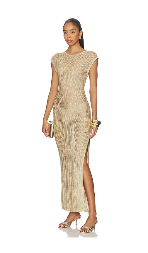 La Porte Nell Dress in Metallic Gold by LA PORTE