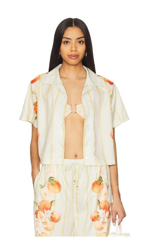 La Porte Ruby Short Sleeve Boxy Shirt in Yellow by LA PORTE