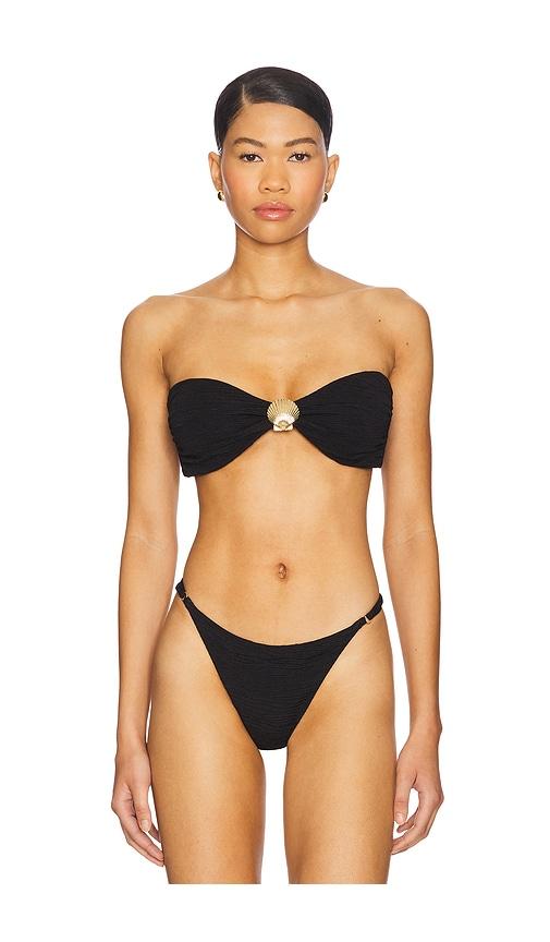 La Porte Shelley Bandeau Bikini Top in Black by LA PORTE