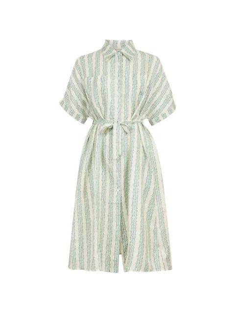 Jolie striped tie-waist midi dress by LA PRESTIC OUISTON
