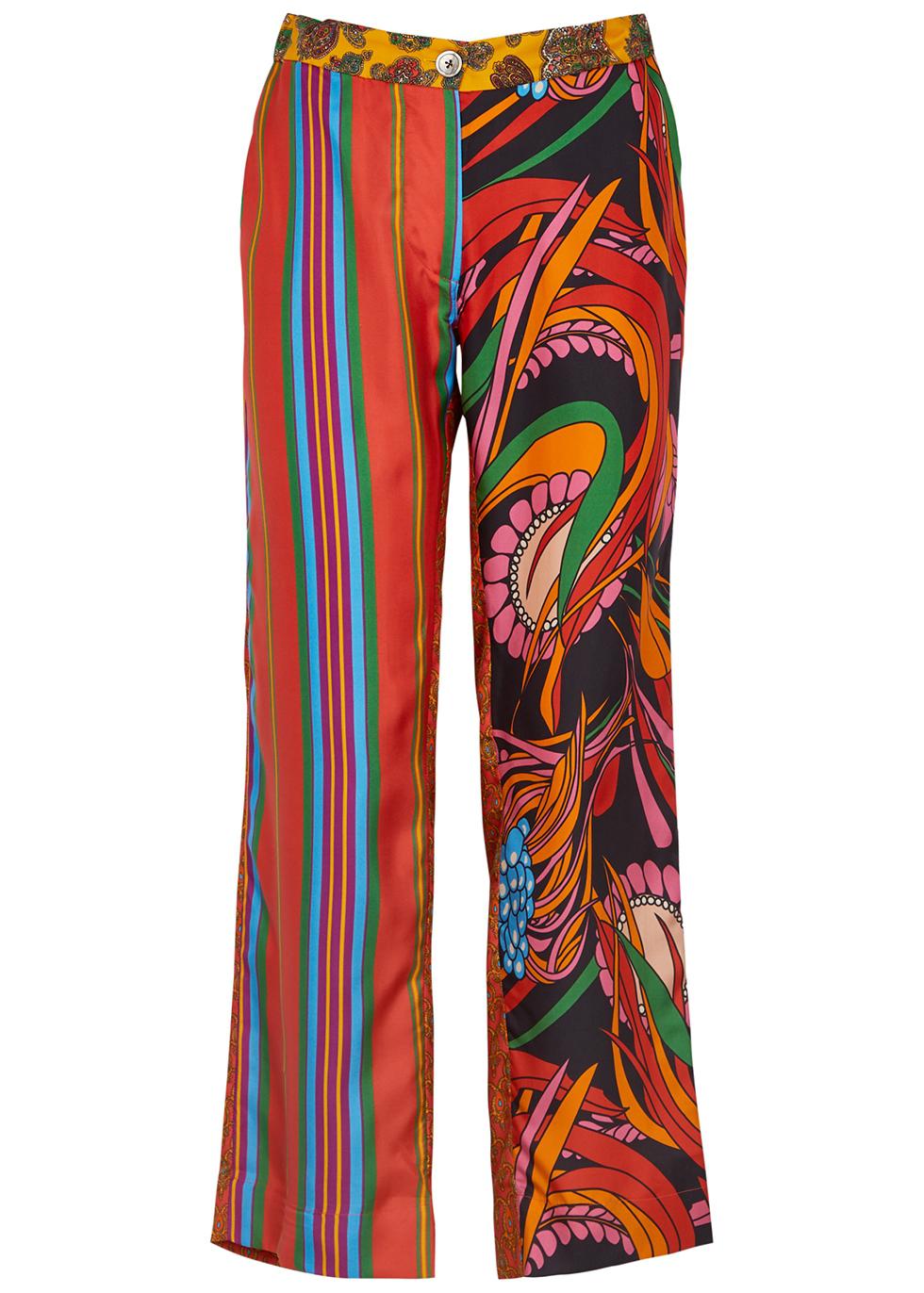 Lucky printed silk-twill trousers by LA PRESTIC OUISTON | jellibeans