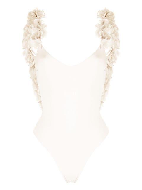 Amira floral-appliqué swimsuit by LA REVECHE