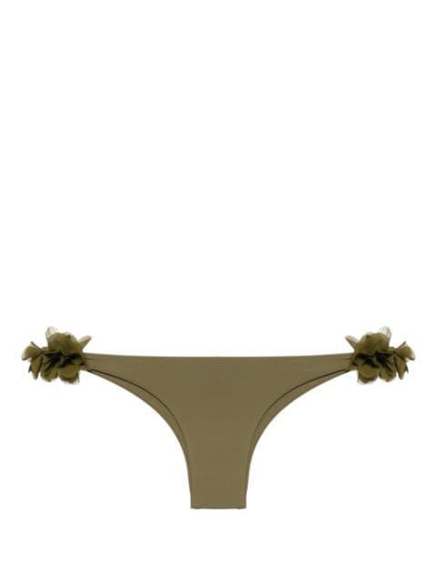 Rasha floral-appliqué bikini bottom by LA REVECHE