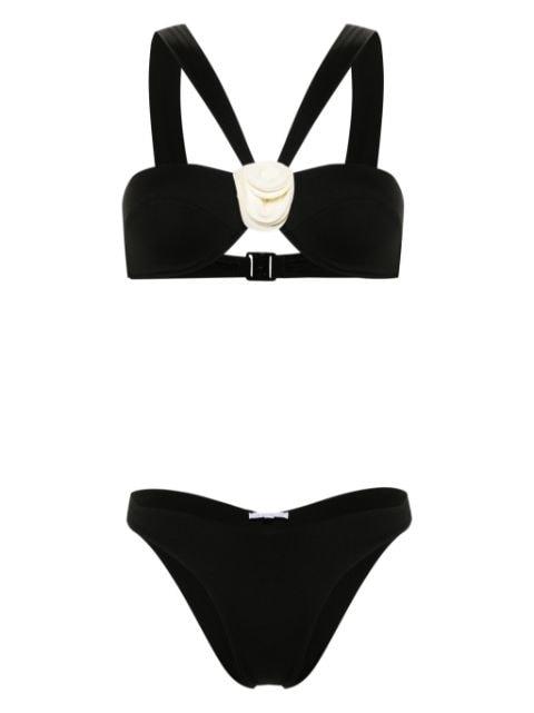 Sahar floral-appliqué bikini by LA REVECHE