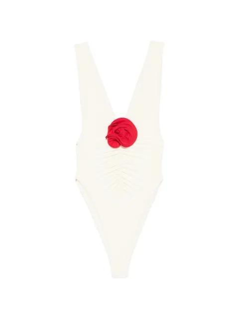 Samira floral-appliqué swimsuit by LA REVECHE