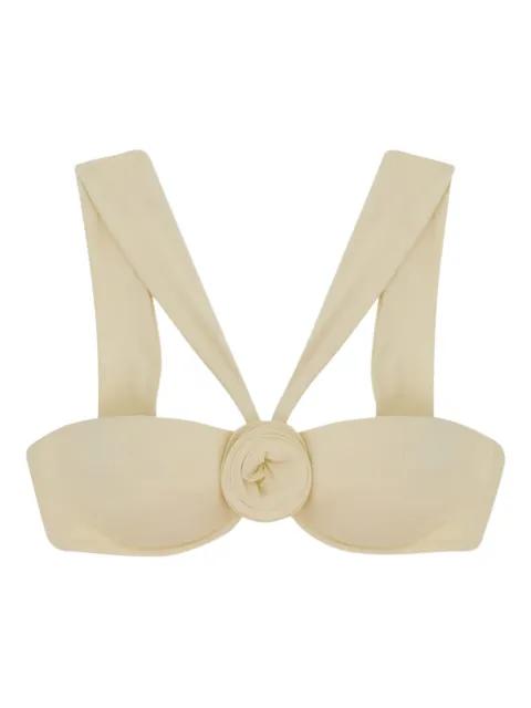 embellished-rose bikini top by LA REVECHE