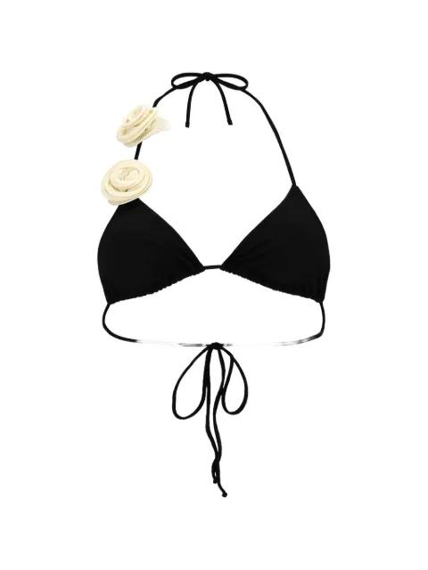floral-appliqué bikini top by LA REVECHE