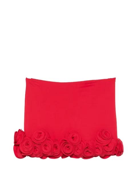floral-appliqué skirt by LA REVECHE