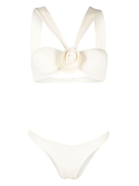 flower-detail bikini set by LA REVECHE