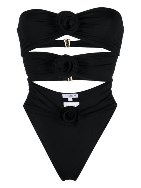 gathered-detail one-piece by LA REVECHE