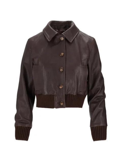 Capra ribbed-trim jacket by LA-ROSE
