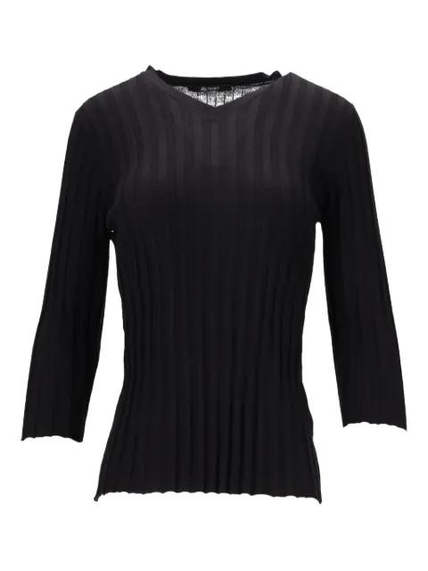 V-neck ribbed sweater by LA-ROSE