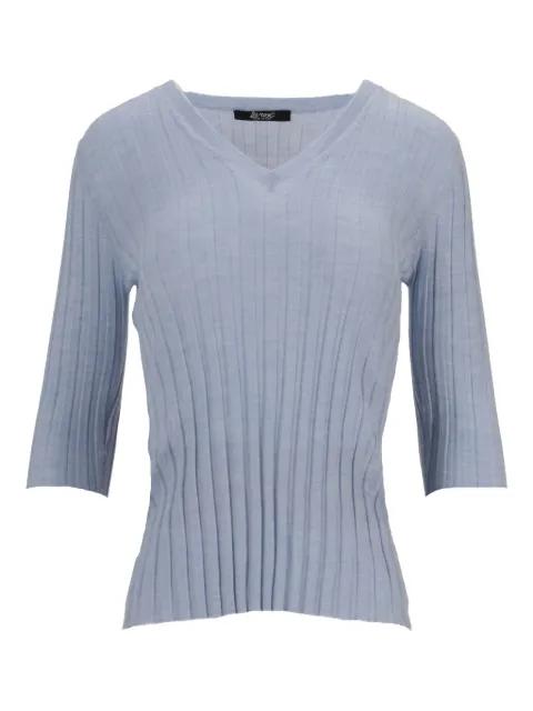 V-neck ribbed top by LA ROSE
